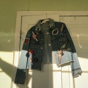 Decal denim jacket